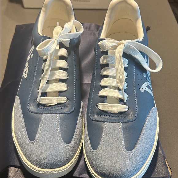 Dior Men's Sky Blue and White Sneakers - Picture 2 of 3